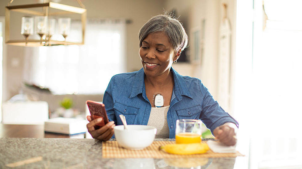 Woman wearing Philips ePatch